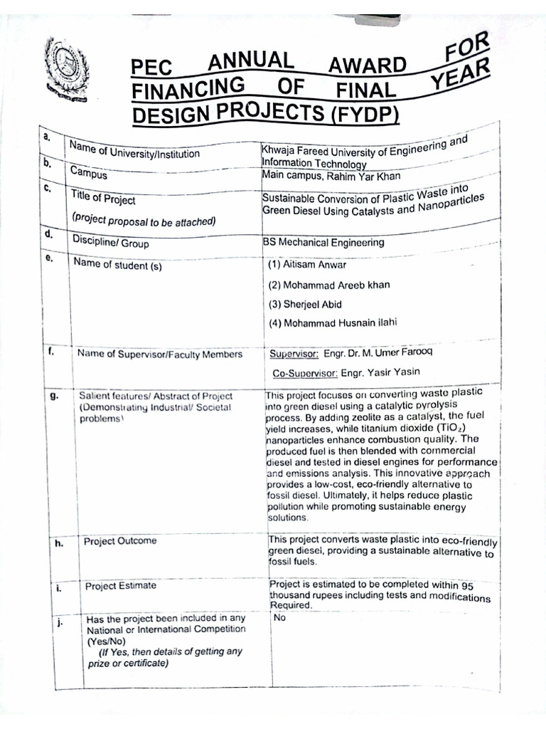 FYP For Pec | PDF