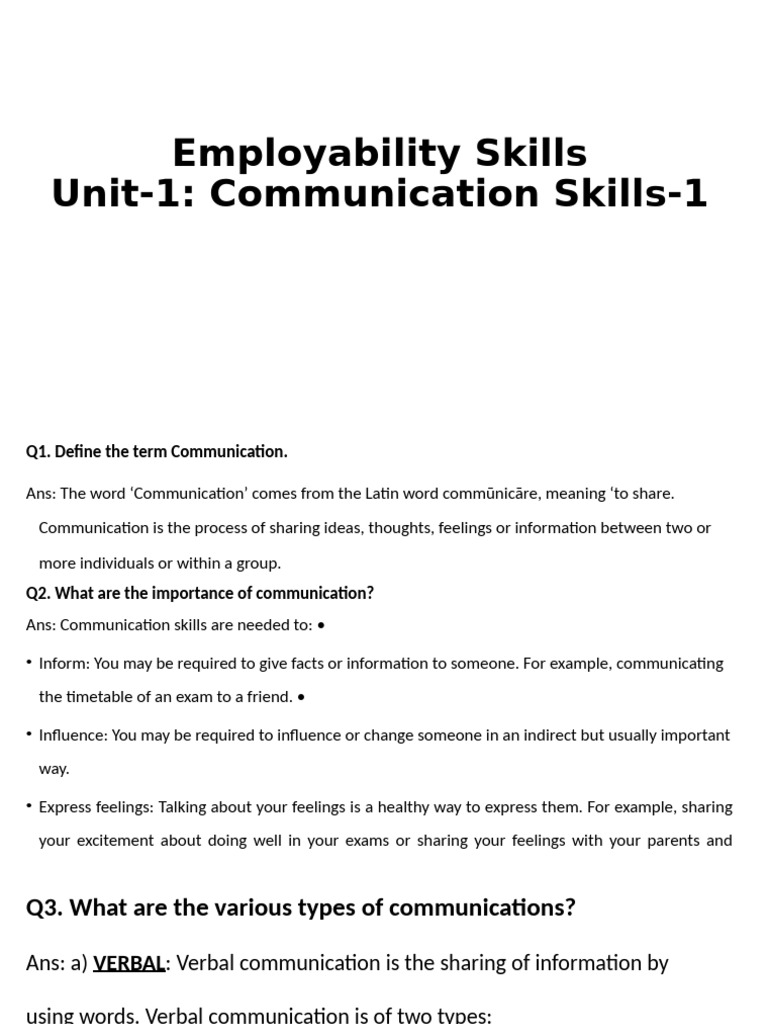 Essential Communication Skills Guide | PDF | Communication | Nonverbal ...