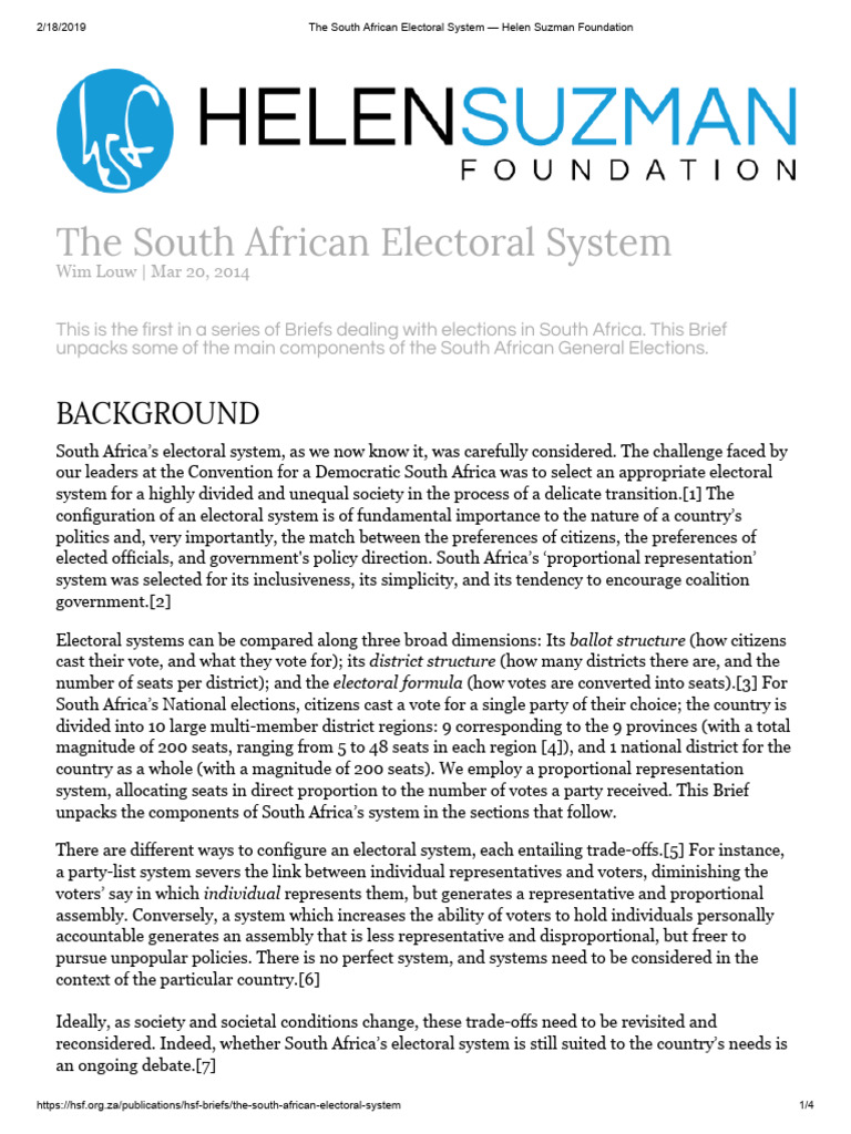 South Africa's Electoral System Explained | PDF | Voting | Elections