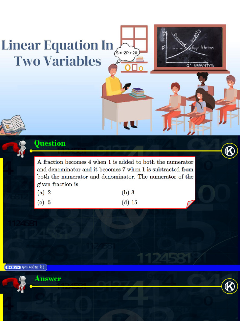 Pair of Linear Equations in Two Variables | PDF