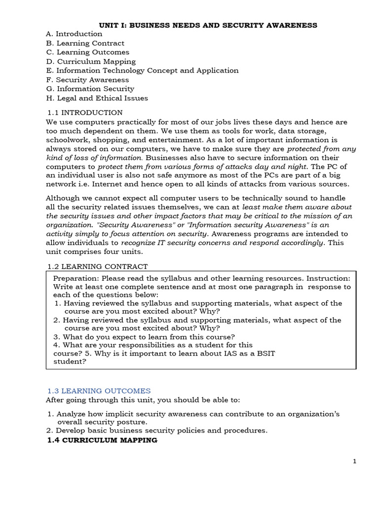 Business Security and IT Awareness Guide | PDF | Computer Data Storage ...