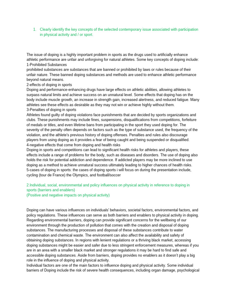 Doping in Sports Updated | PDF | Doping In Sport
