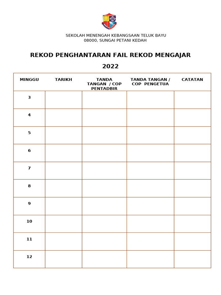 Rekod Penghantaran Fail | PDF