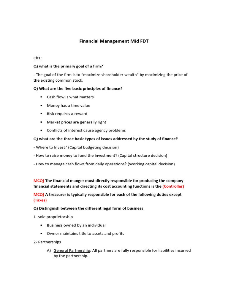 FM Mid | PDF | Expense | Securities (Finance)