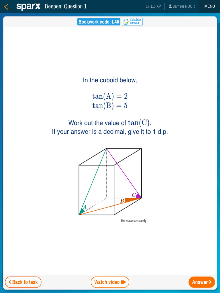 Calculate Tan Values in Cuboid | PDF