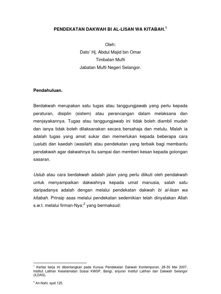 Pendekatan Dakwah Pdf