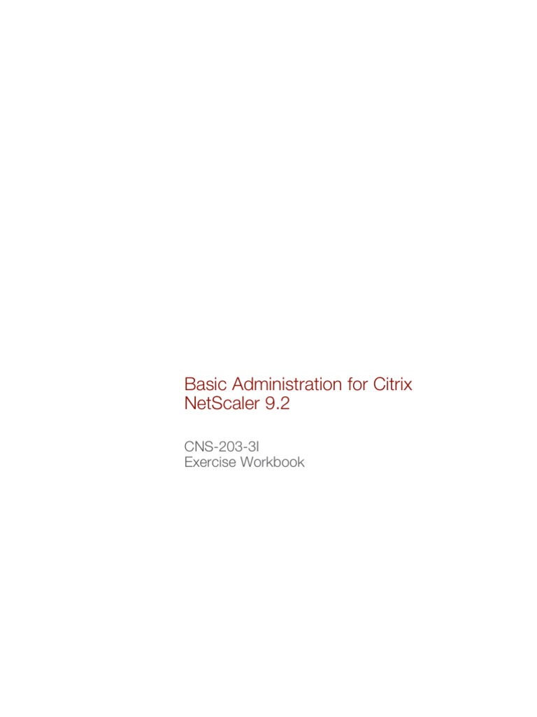 Basic Administration For NetScaler 9.2 Workbook | PDF | Command Line ...