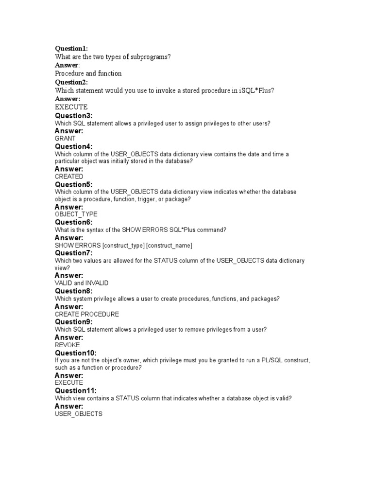 What Are The Two Types of Subprograms? Procedure and Function Which ...