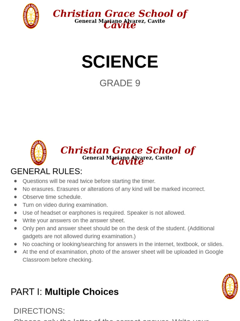 Grade 9 Science Exam Guidelines | PDF | Momentum | Force