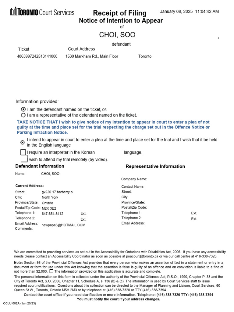 Not Guilty Plea Notice Template | PDF | Justice | Crime & Violence