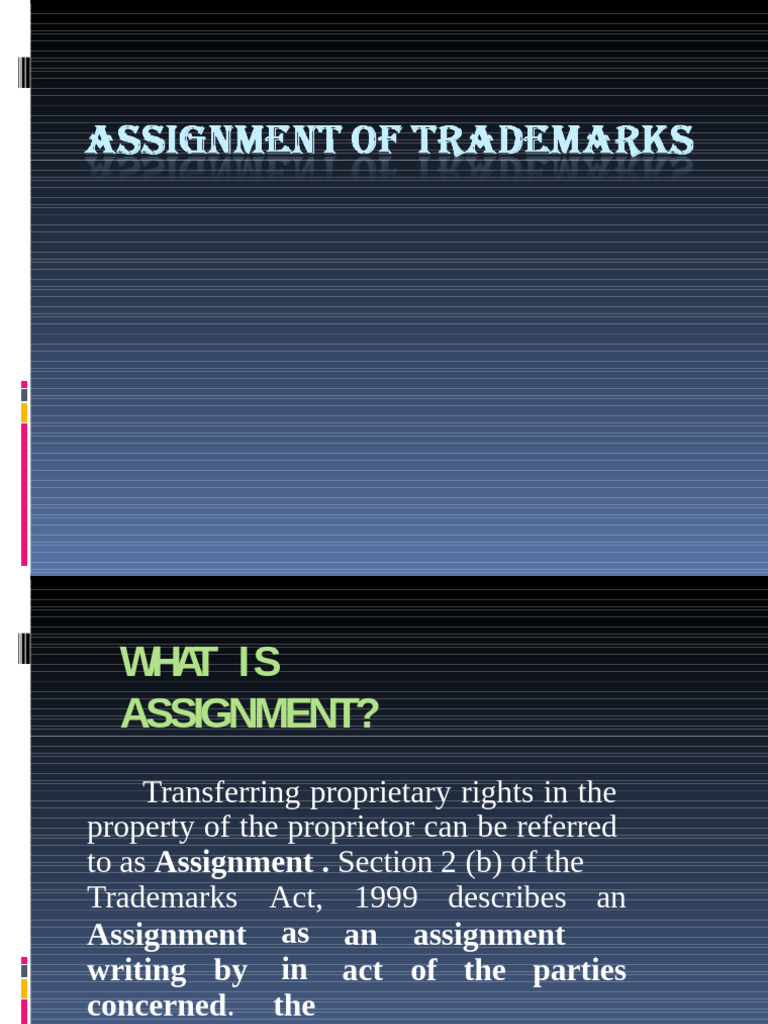 Understanding Trademark Assignment Rules | PDF | Trademark | Private Law