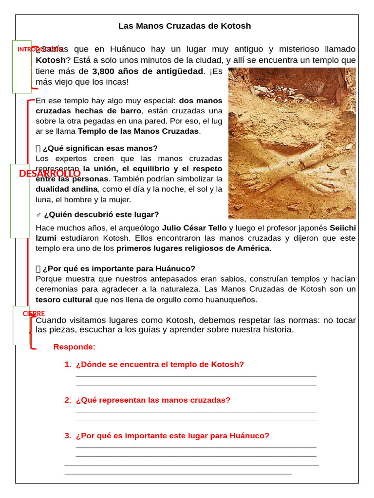 Significado de las Manos Cruzadas de Kotosh | PDF