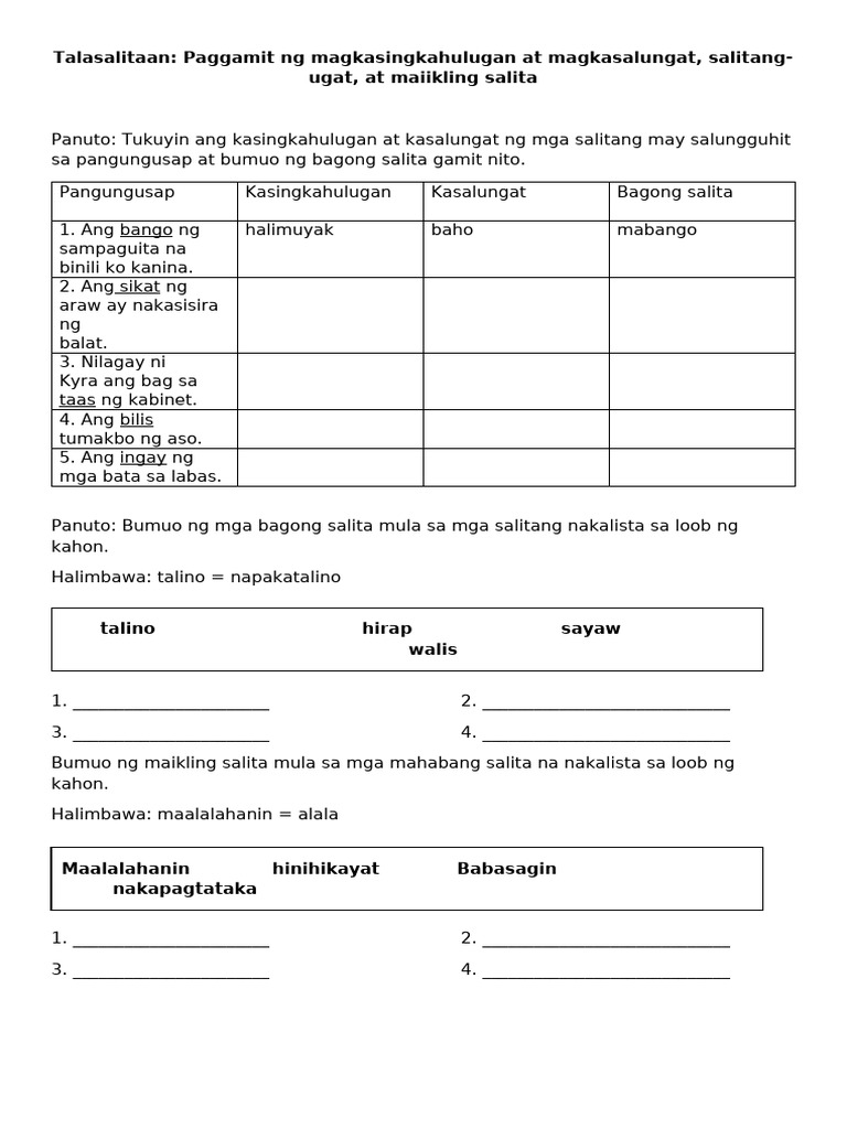 Tutor Filipino | PDF