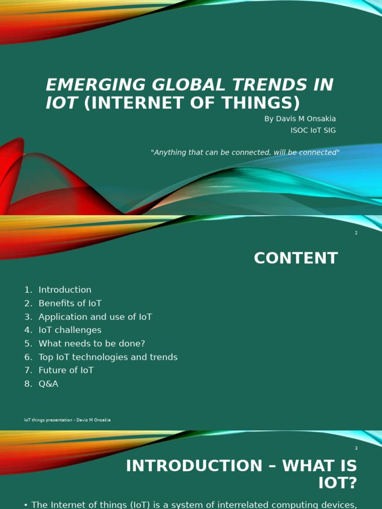 02 Internet of Things IOT by Davis M Onsakia ISOC IoT SIG | PDF ...