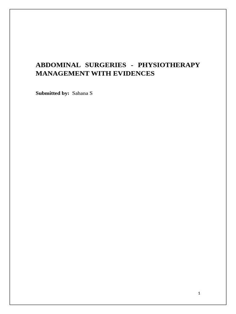 Abdominal Surgeries | PDF | Abdomen | Surgery