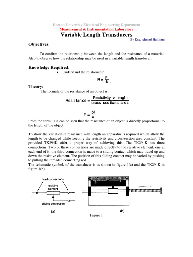 Feedback InstrumentsVariable Length Transducer PDF Electrical