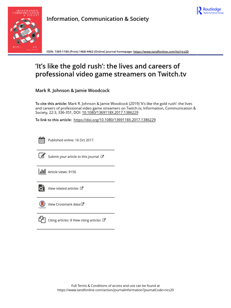 Careers of Twitch Video Game Streamers | PDF