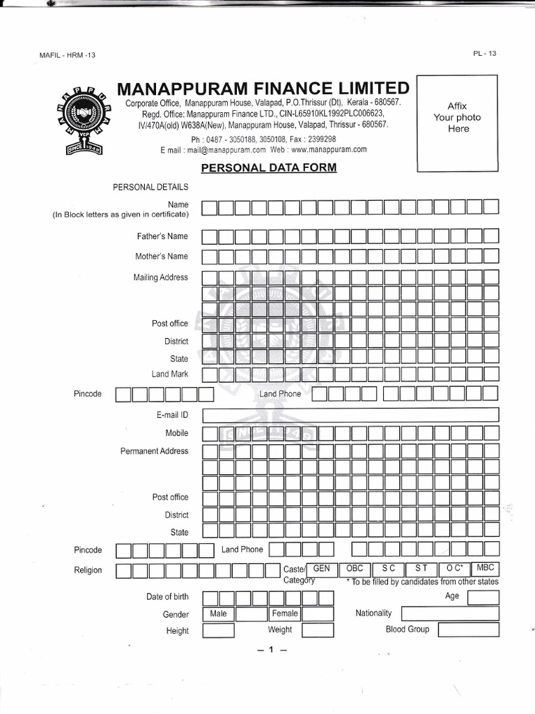 Data Form Org-1 | PDF