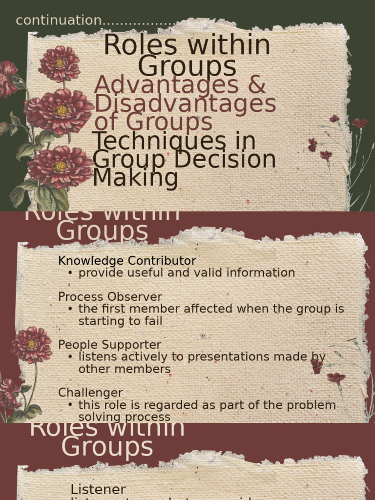 Group Decision Making: Pros and Cons | PDF | Information | Brainstorming
