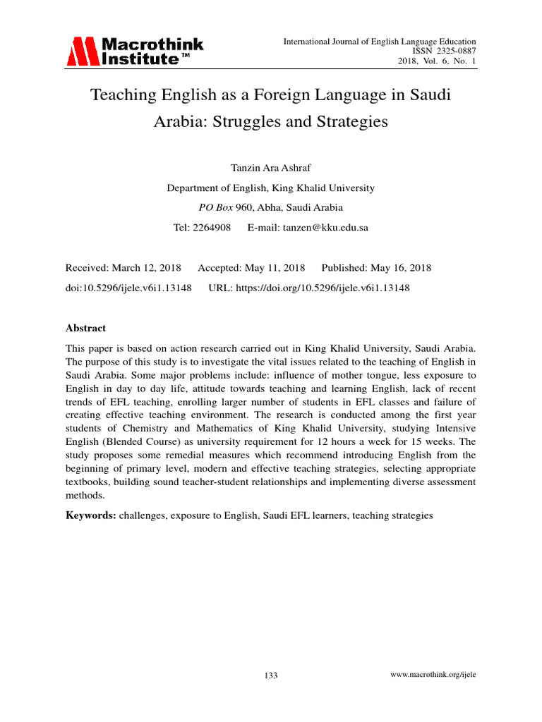 Teaching English As A Foreign Language I | PDF | English As A Second Or ...