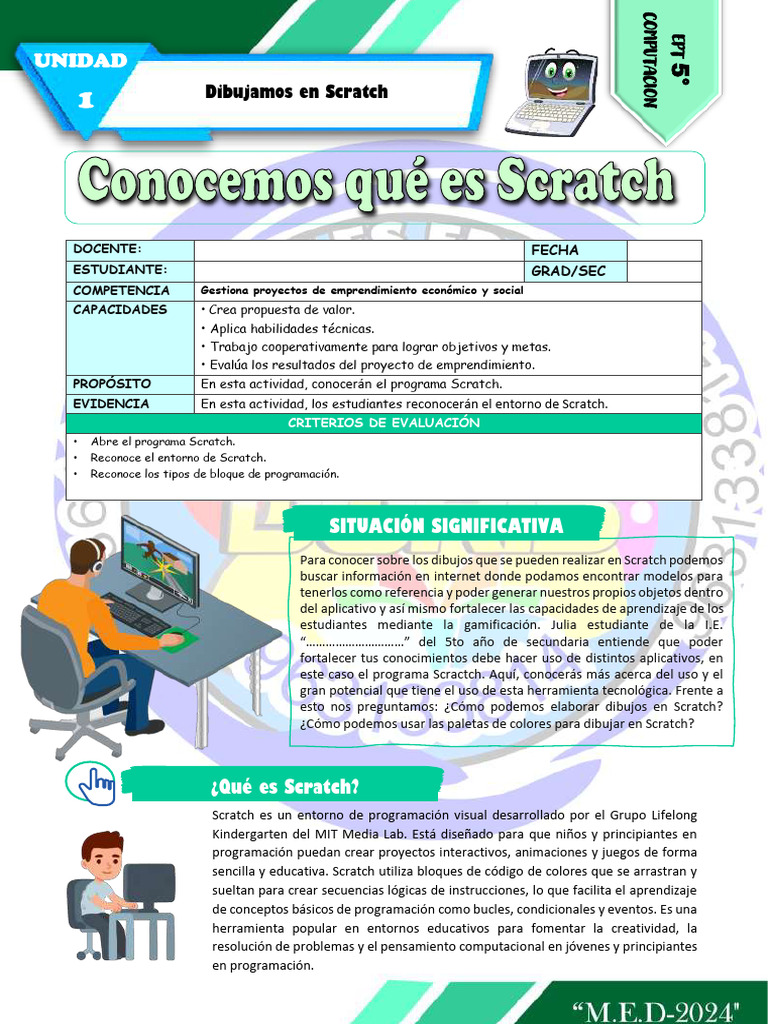 Introducción a Scratch para Estudiantes | PDF | Scratch (lenguaje de ...