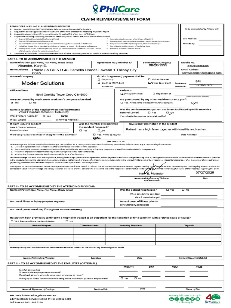 PhilCare Claim Reimbursement Guide | PDF | Hospital | Patient