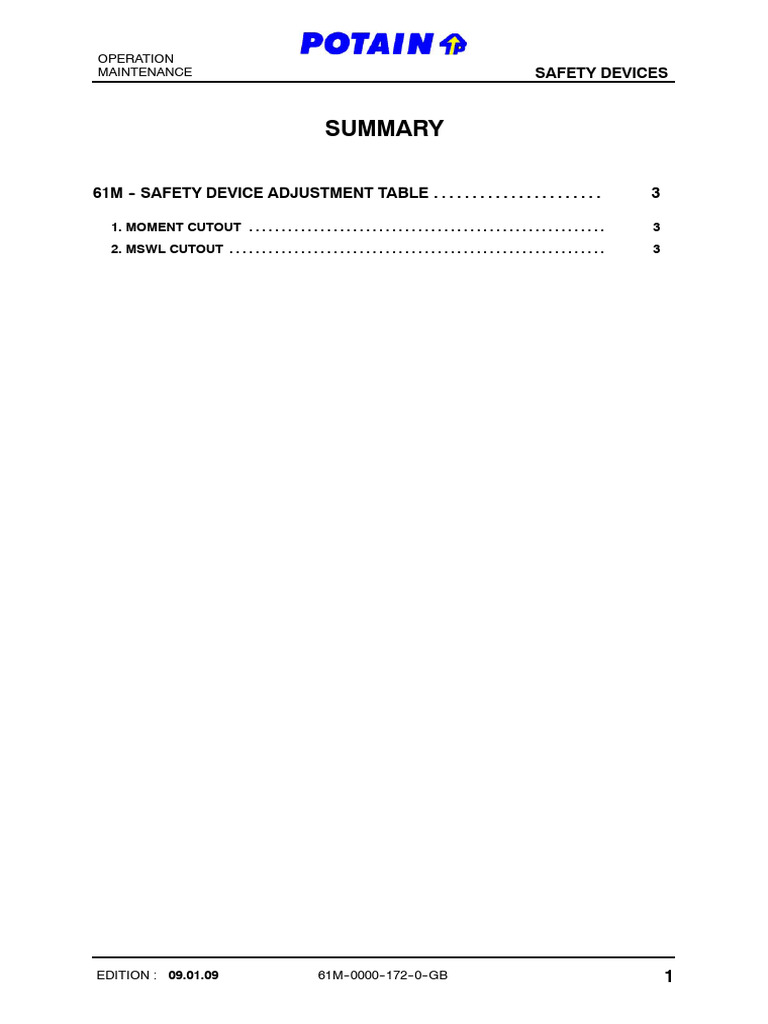 61M 0000 172 0 GB Sefety Device | PDF