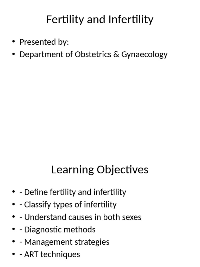 Causes of Female Infertility Explained | PDF | Infertility | In Vitro ...