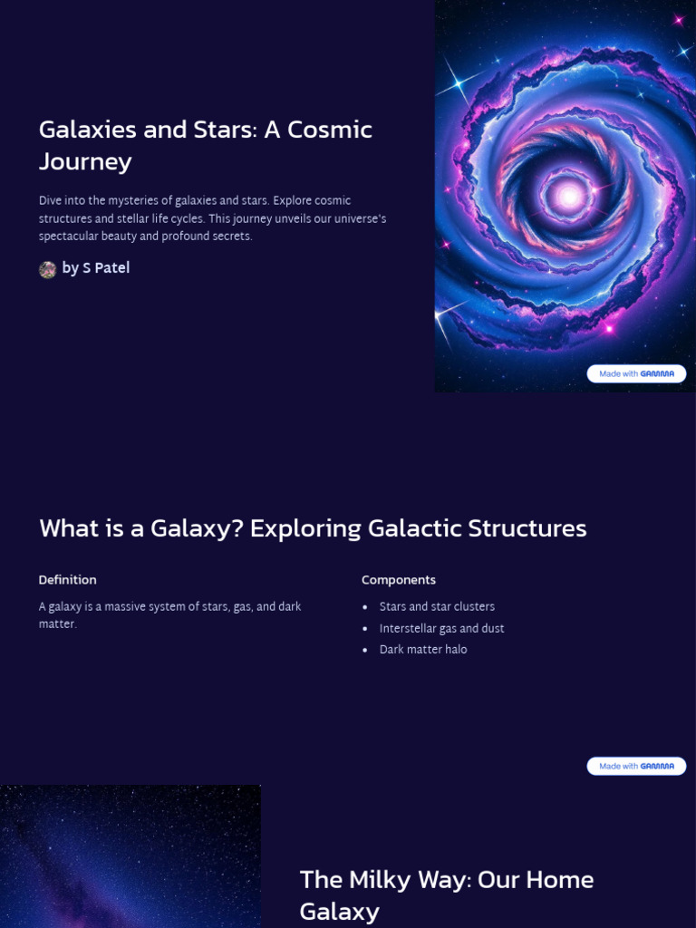 Galaxies and Stars A Cosmic Journey | PDF | Galaxy | Stars