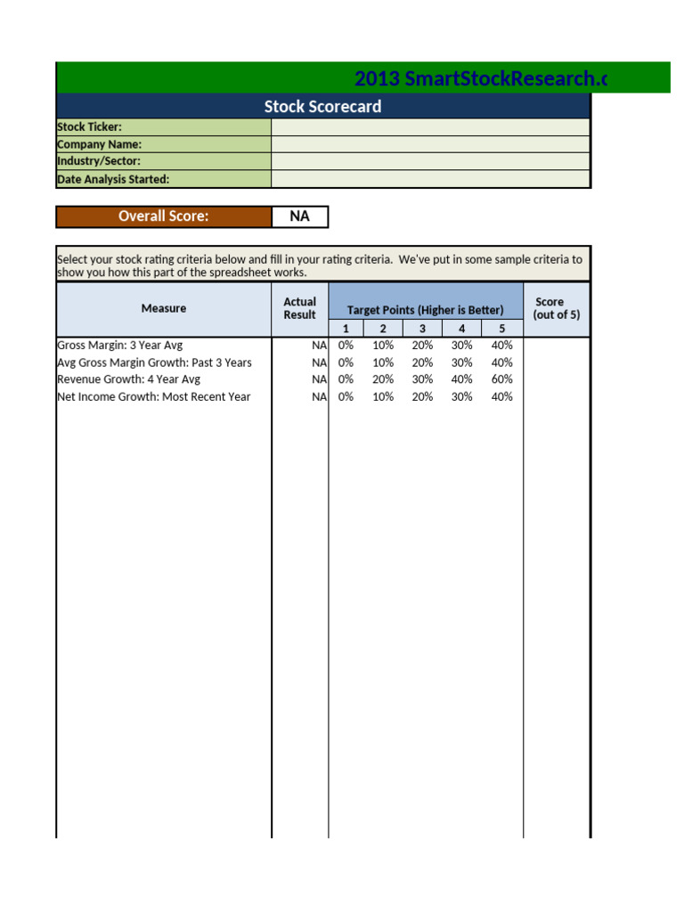 Stock Analysis Spreadsheet Guide | PDF | Dividend | Equity (Finance)