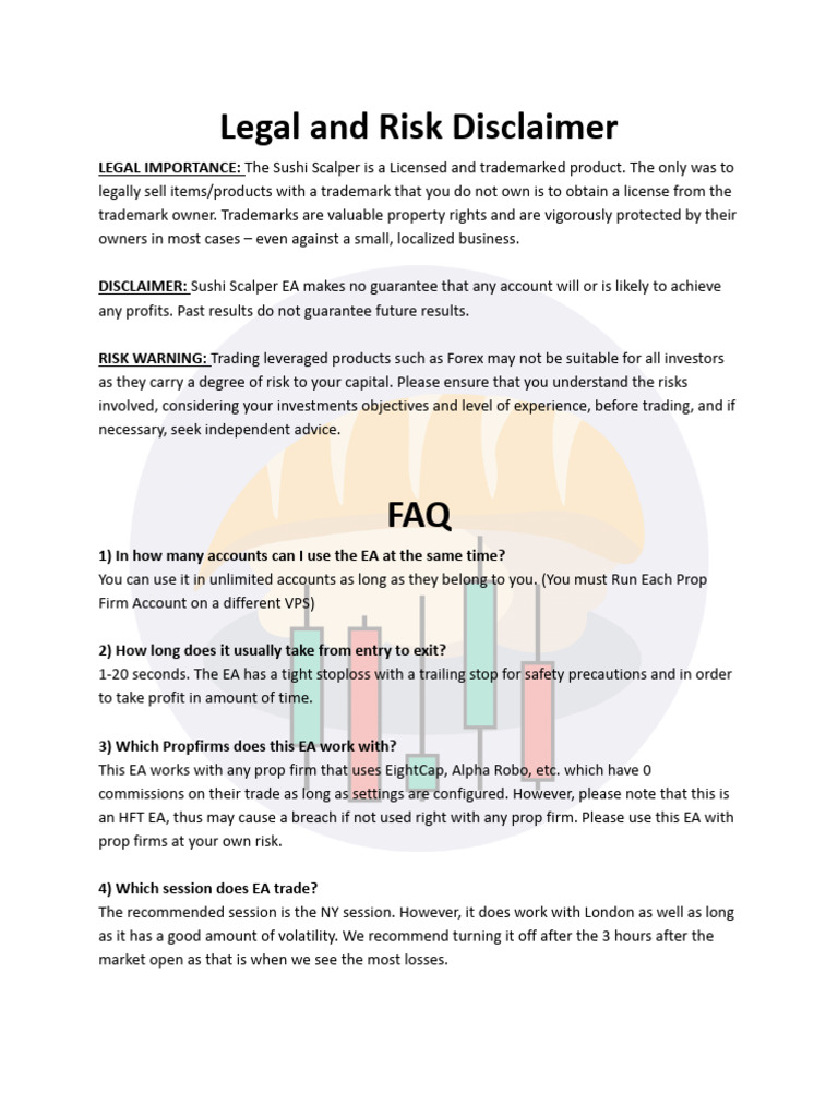 Sushi Scalper EA Legal & Risk Guide | PDF | Private Sector | Investing