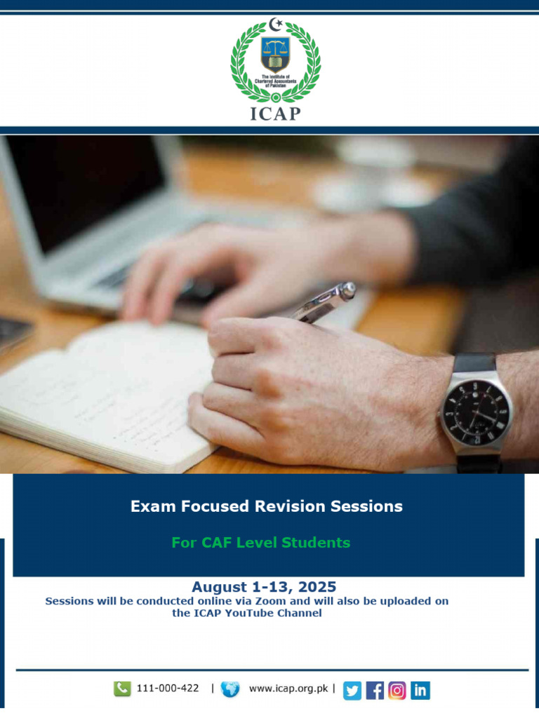 CAF Exam Revision Sessions 2025 | PDF | Accounting | Financial Services
