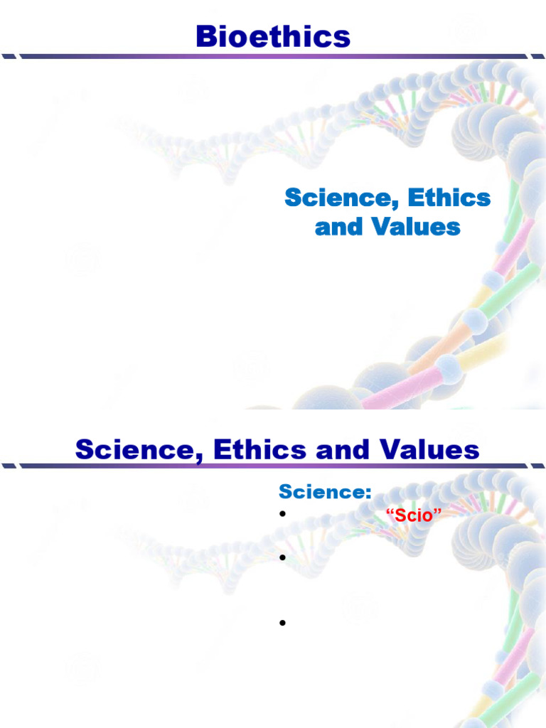Science, Ethics, and Bioethics Overview | PDF | Genetic Testing ...