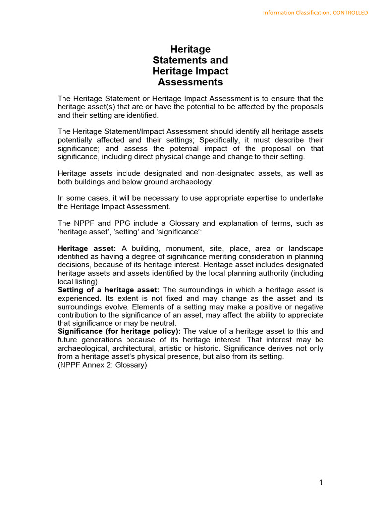 Heritage Impact Assessment Guidelines | PDF