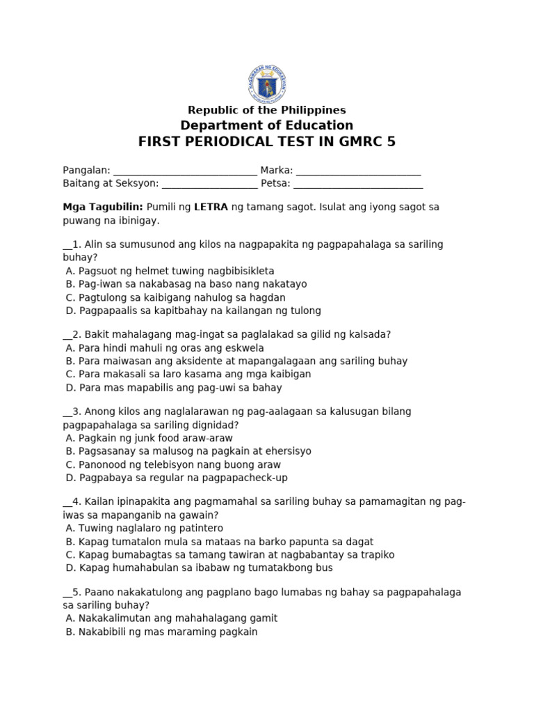 Q1 GMRC 5 | PDF