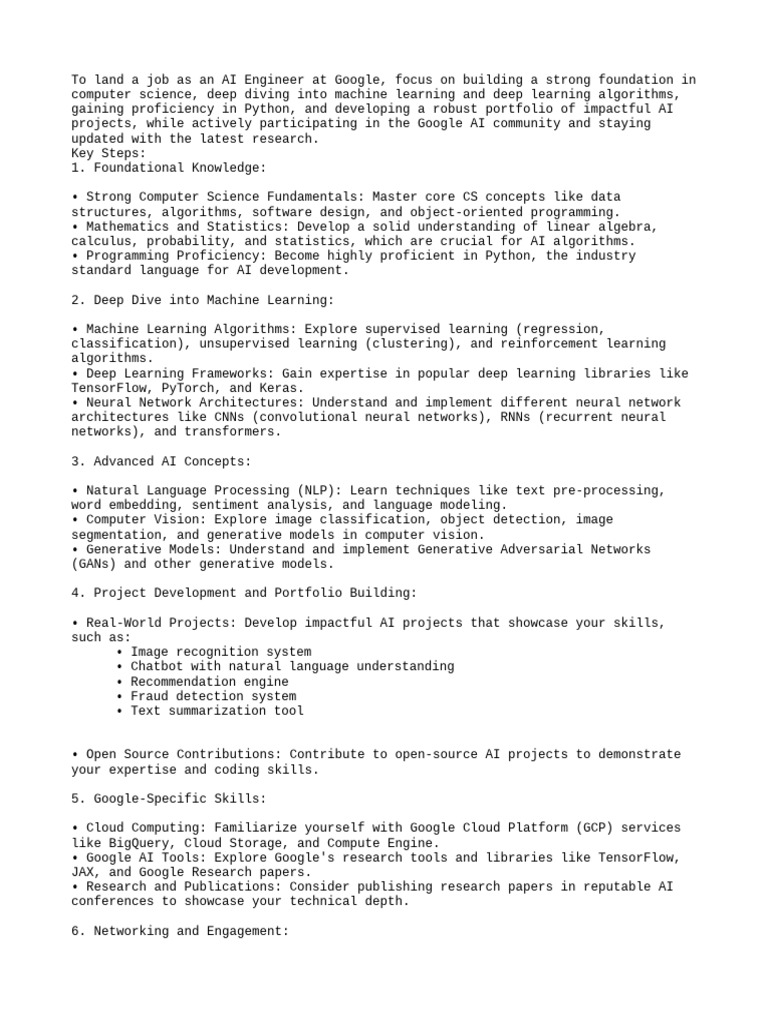 How to Become an AI Engineer at Google | PDF | Machine Learning | Deep ...
