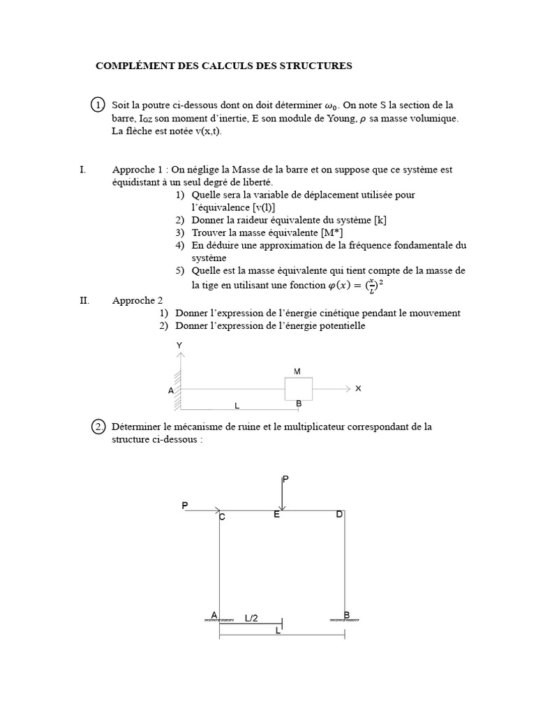 Calculs des structures : Approches et méthodes | PDF