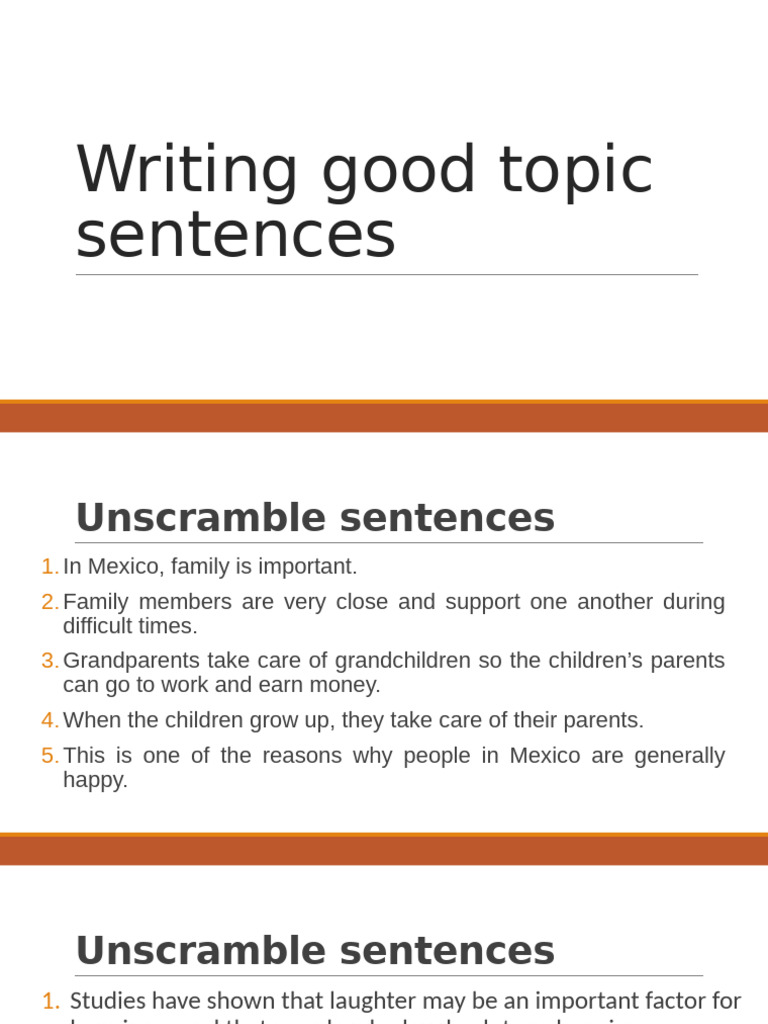 Writing Topic Sentences | PDF