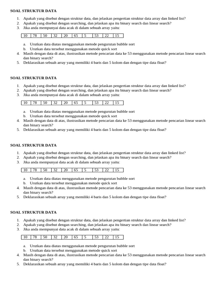 Panduan Struktur Data dan Algoritma Sorting | PDF