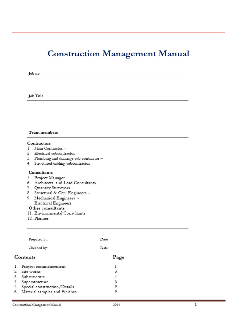 Construction Management Manual | PDF | Roof | Stairs