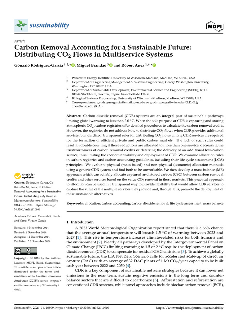 Carbon Removal Accounting in Multiservice Systems | PDF | Life Cycle ...
