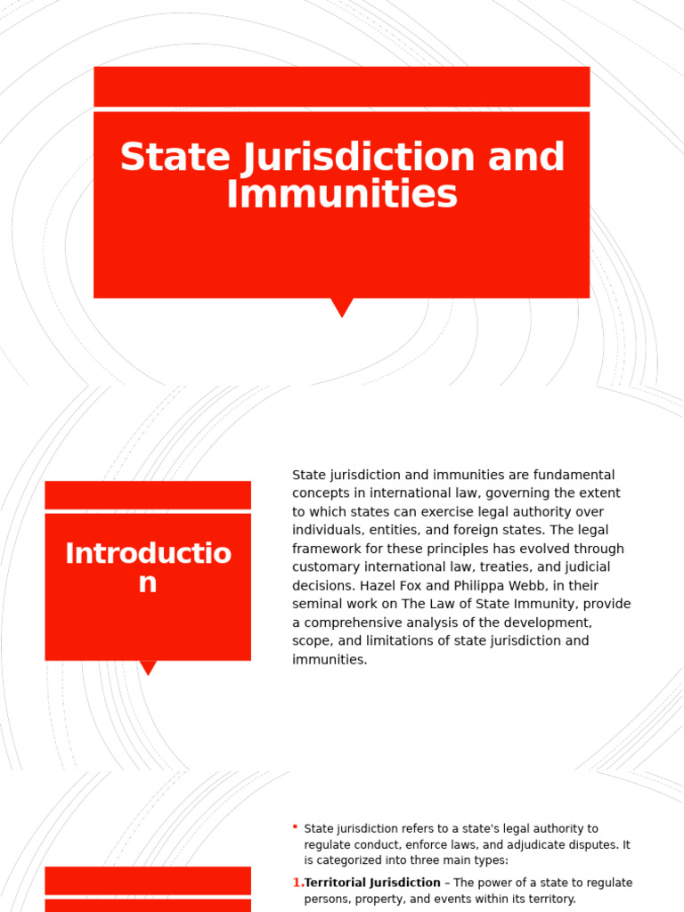 State Jurisdiction and Immunities Explained | PDF | Sovereign Immunity ...
