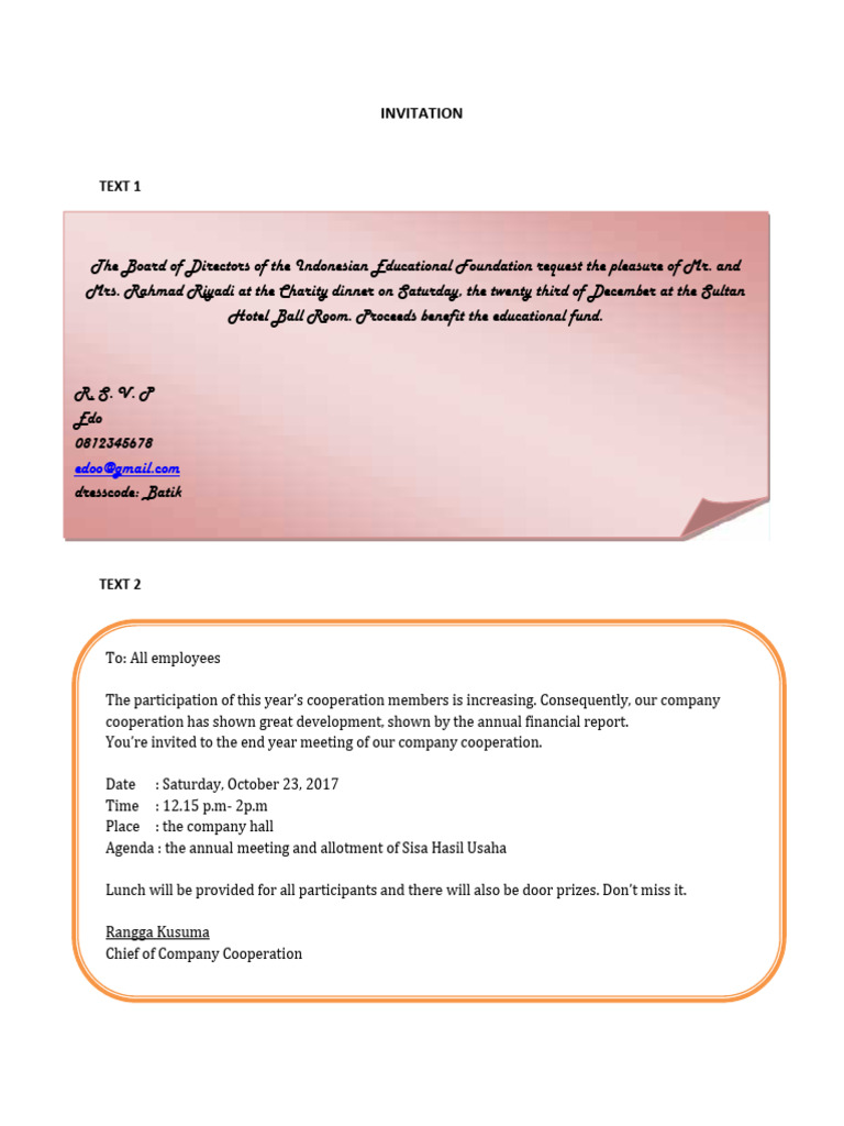 Formal Invitation Writing Guide | PDF