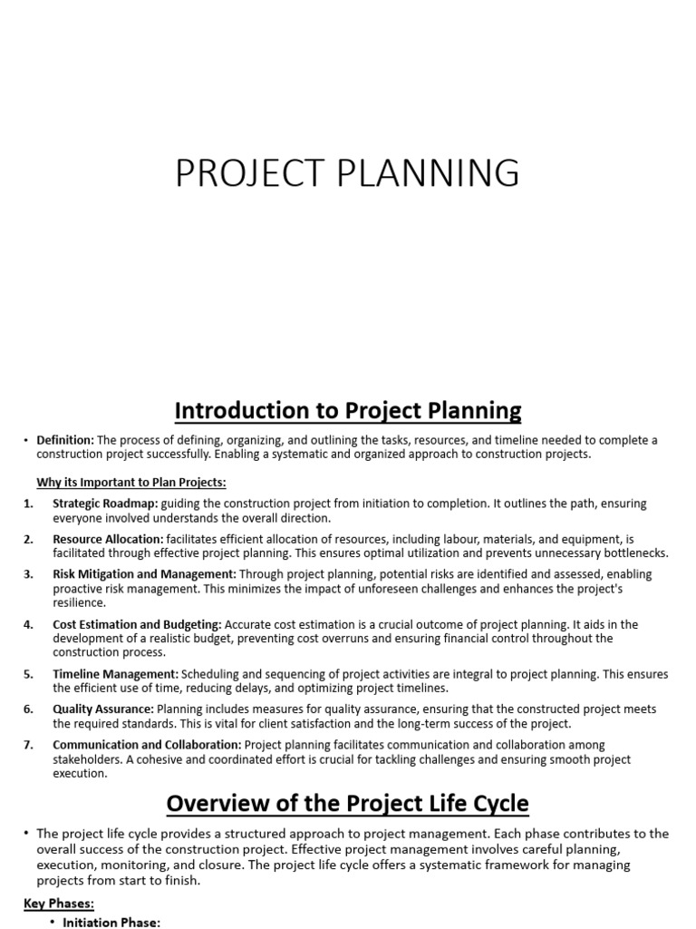 Construction Project Planning Essentials | PDF | Project Management ...