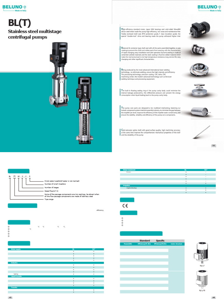 Stainless Steel Multistage Pumps Guide | PDF | Pump | Applied And ...