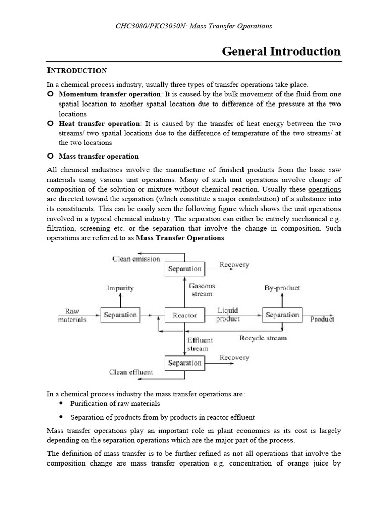 Mass Transfer Operations Overview | PDF | Diffusion | Phase (Matter)