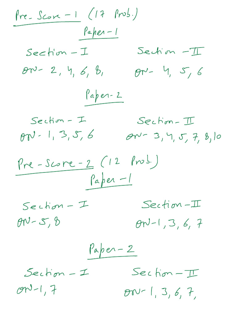 Pre-Score (1 To 4) | PDF