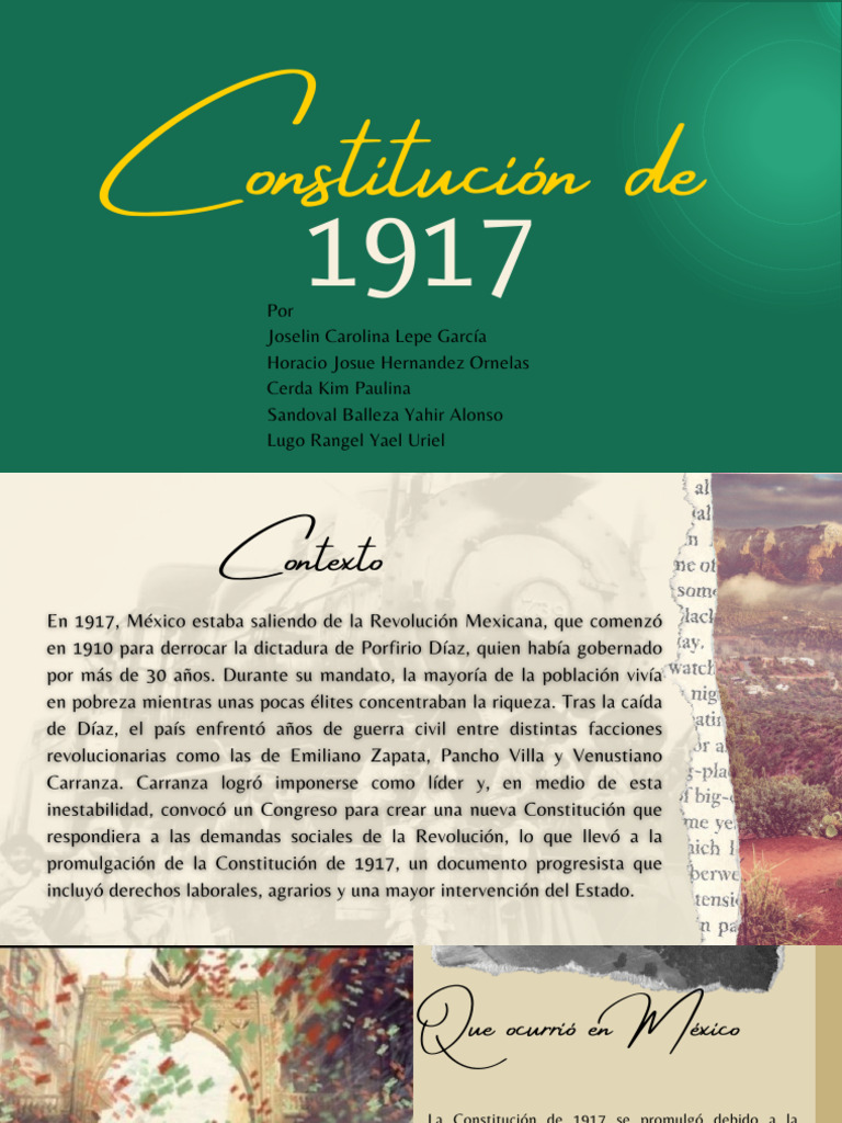 Constitución de 1917: Contexto y Aportes | PDF | México | Gobierno