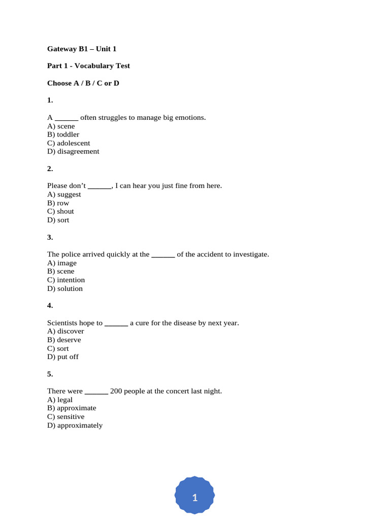 Unit 1 - Vocab From Readings Quiz (Teachers) | PDF