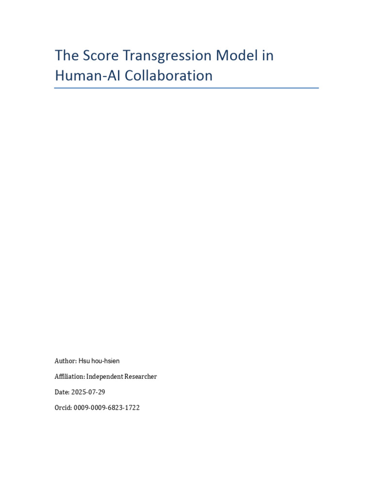 The Score Transgression Model in Human0729 | PDF | Artificial ...